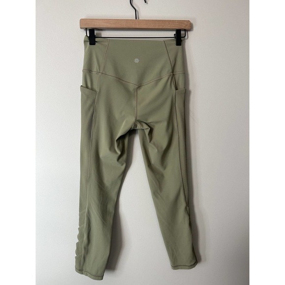 Athleta Women Salutation Stash Pocket Cutout 7/8 Tight 657523 Sage Green S - Picture 3 of 8